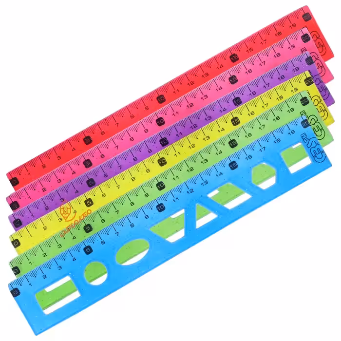 قیمت و خرید خط کش 20cm ژله ای شابلون دار ( اشکال هندسی )  MJ-121 سی بی اس