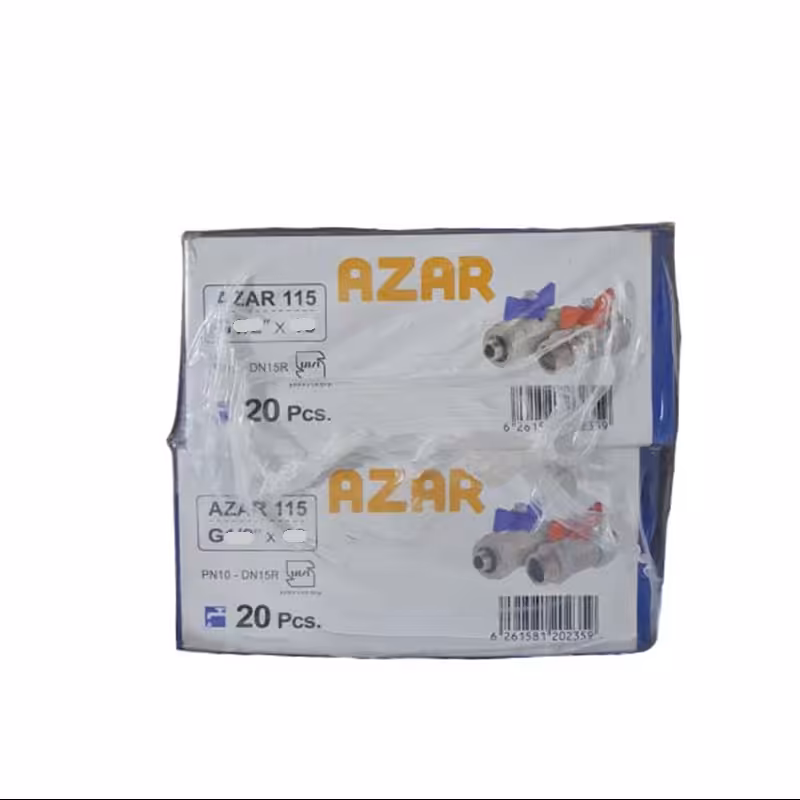 شیر کلکتور کوپلی 5 لایه آذر کد 115 سایز سه چهارم در بیست کارتن 60 عددی