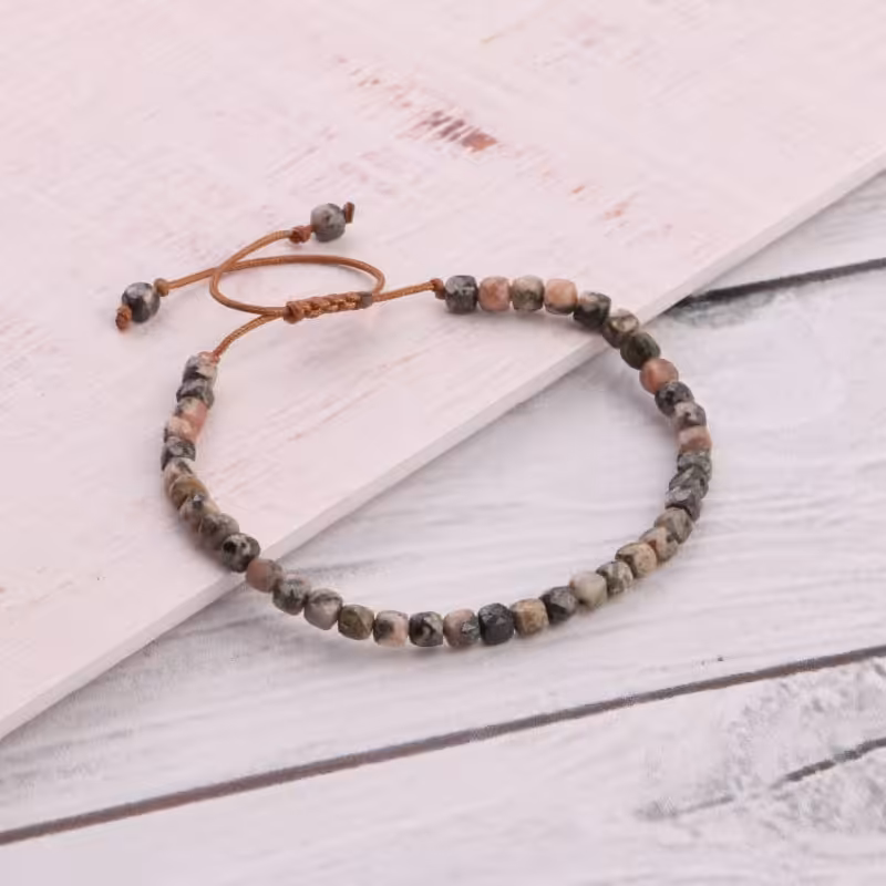 دستبند رودونیت باکسی تراش جواهری  
(سایز 4 میل )
