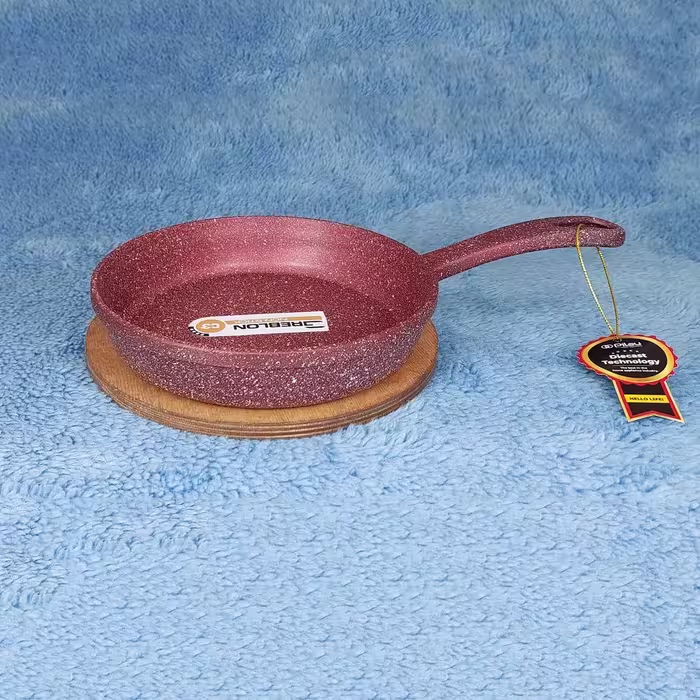 تابه گرانیتی تک دسته زرشکی سایز 22 پیلو PILAU مدل هپی 