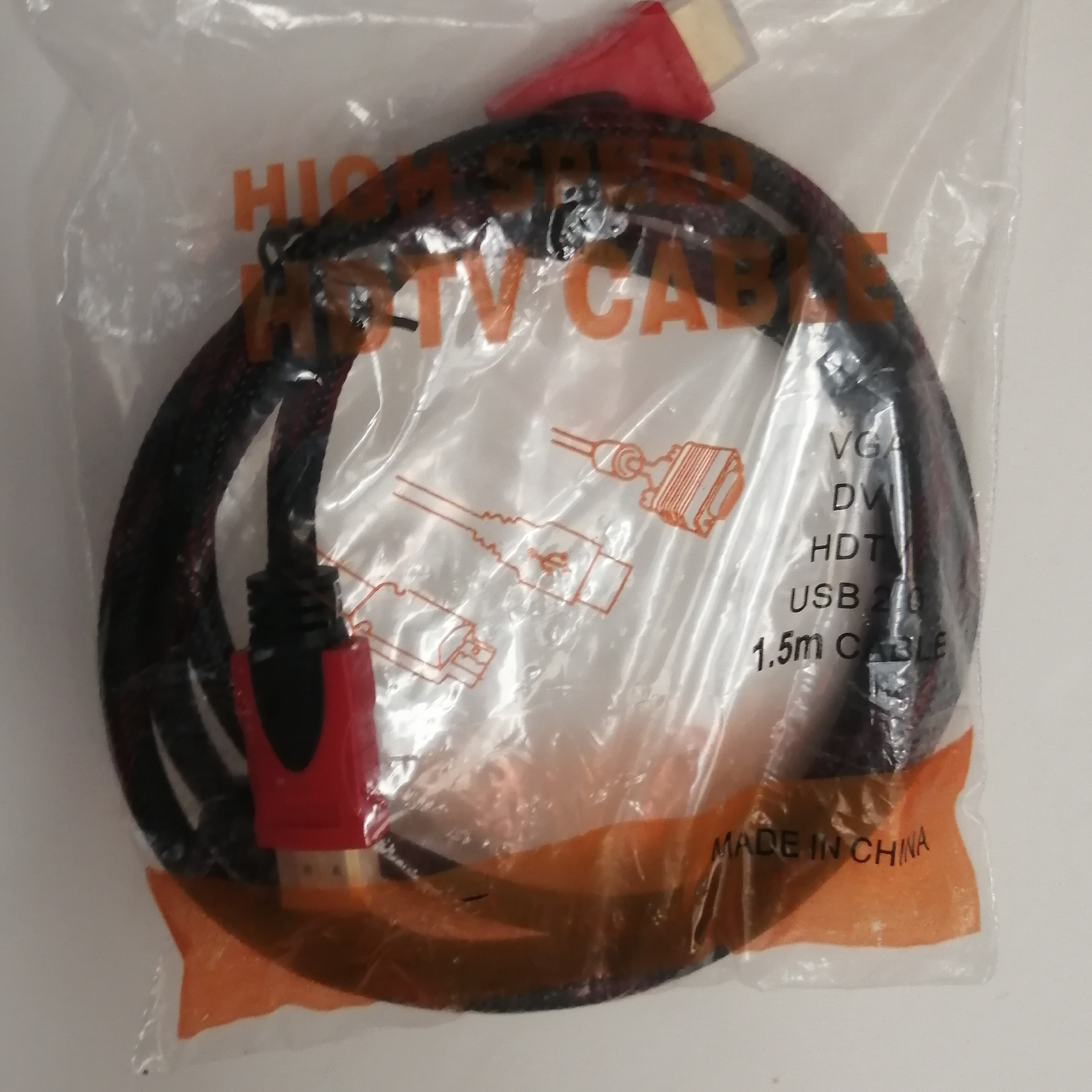 کابل hdmi کنفی 15متری صوتی و تصویری تلویزیون و ماهواره و