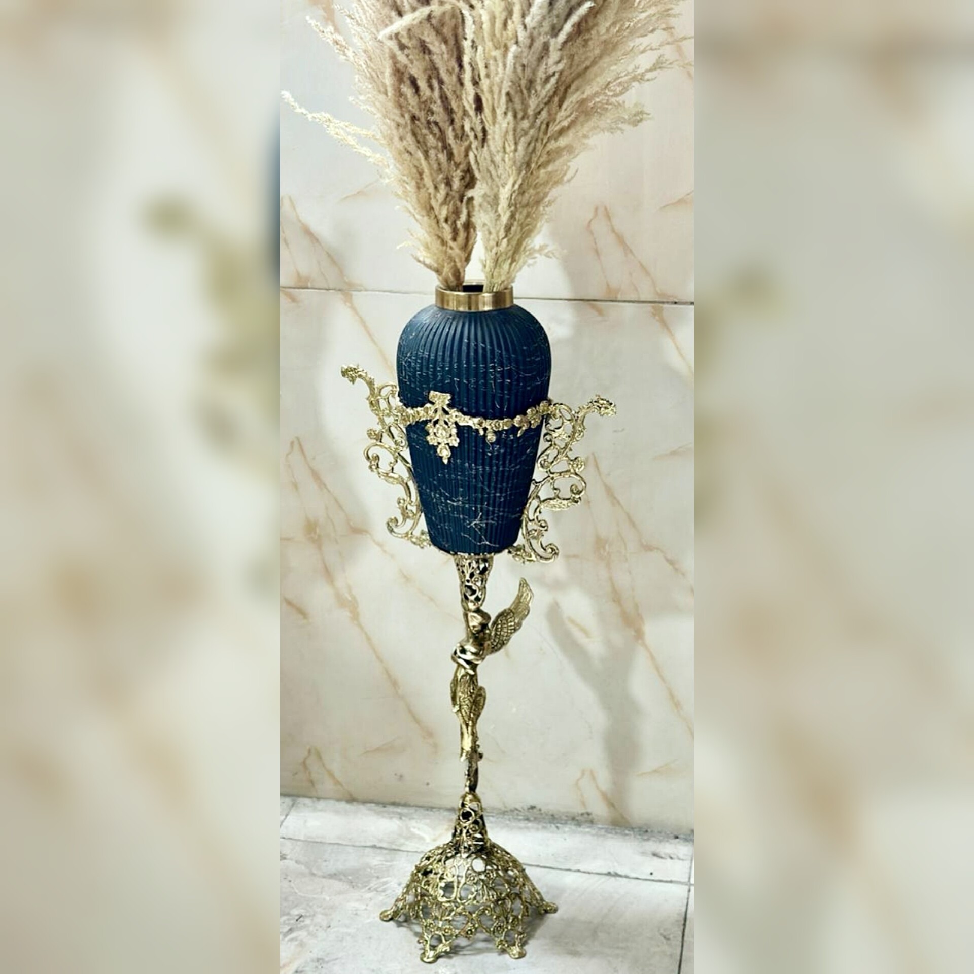 گلدان برنزی مدل فرشته دکوری وتزیینی (گلدان سرامیک وبرنج)