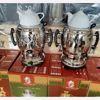 تولیدی سماور گازی 6لیتری ورق ضخیم  برادران علی نژاد همراه با قوری