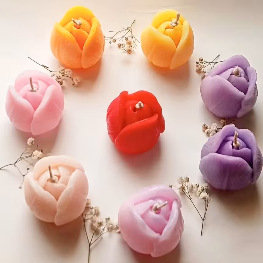 شمع غنچه رز