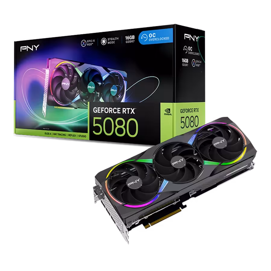 کارت گرافیک پی ان وای RTX 5080 16GB OC ARGB | فروشگاه گیمینگ تکاف