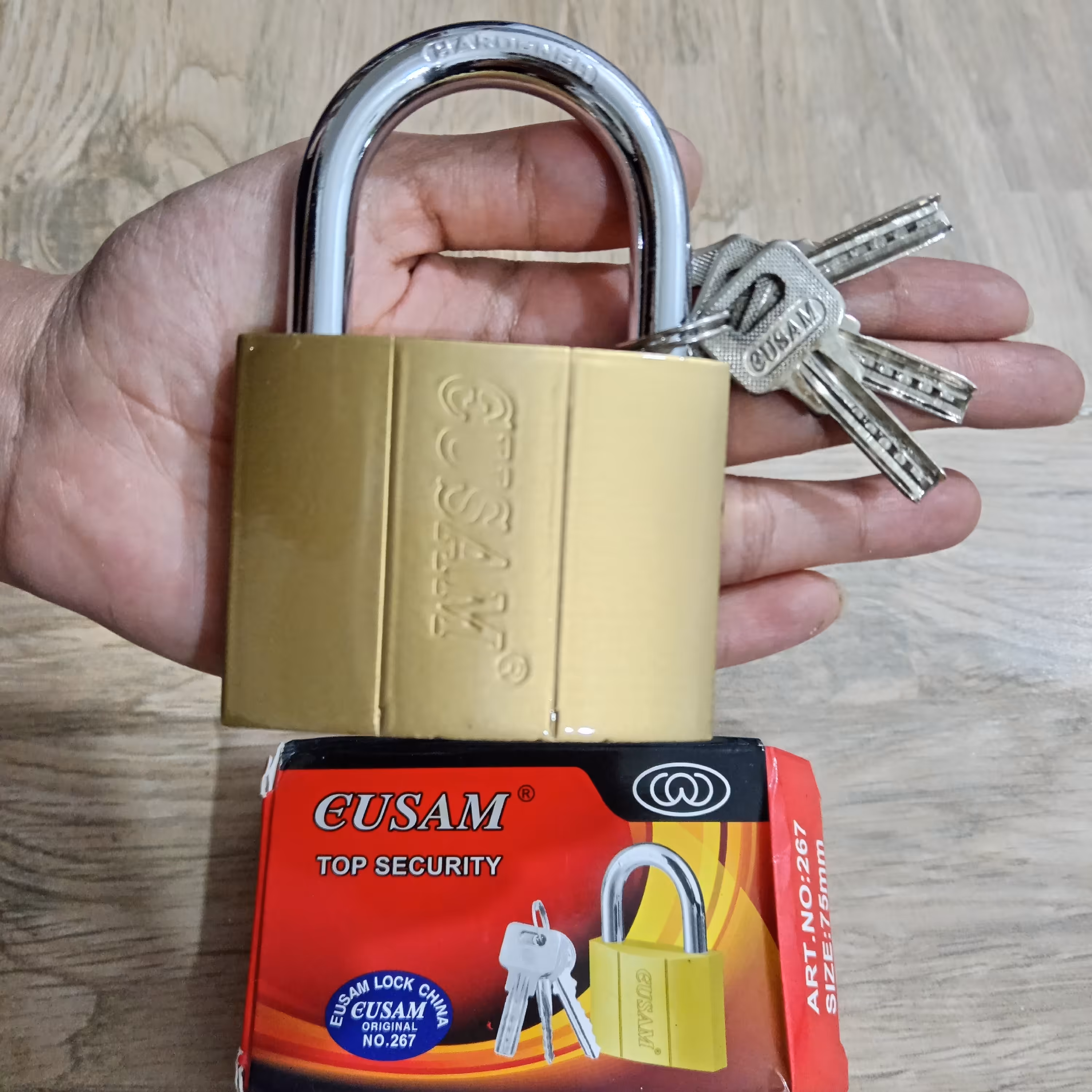 قفل آویز سایز 75 بزرگ کلید ناودانی 