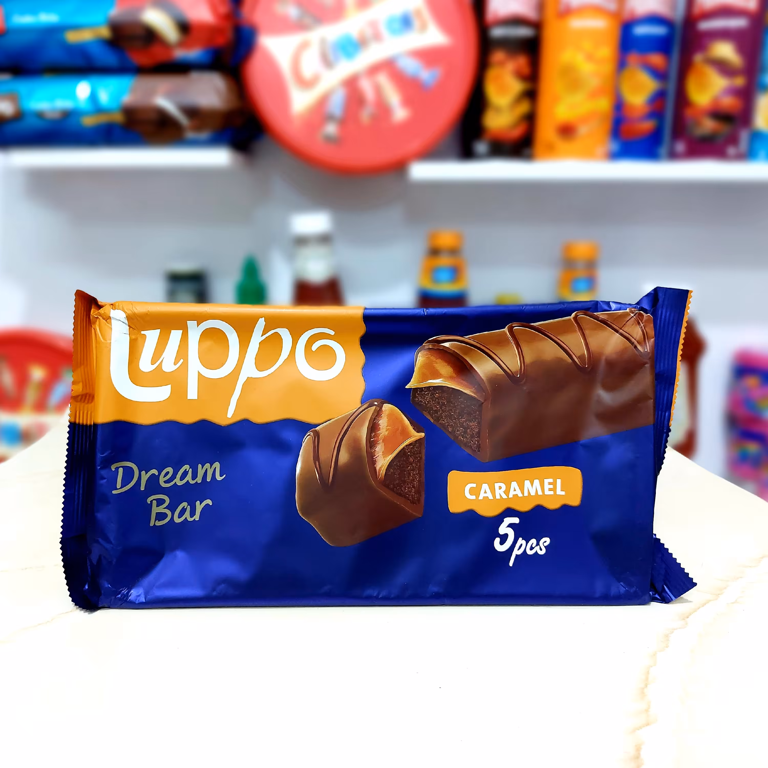 کیک لوپو بسته 5 عددی ارسال رایگان شکلات و کارامل 130 گرمی 5 عددی