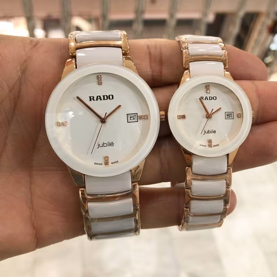 ساعت رادو مدل سرامیکی رنگ ثابت و قفل اصلی هر عدد با جعبه و ارسال 