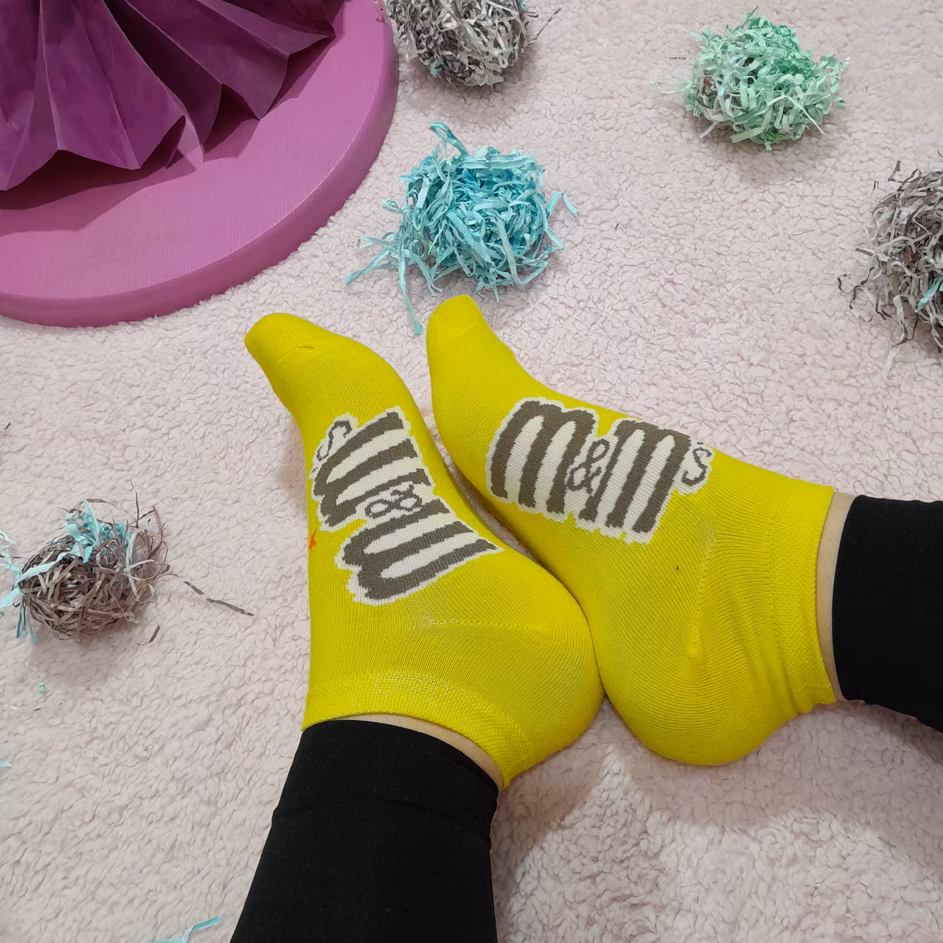 جوراب زرد مچی نخی ام اند ام فری سایز وباکیفیت اسپرت