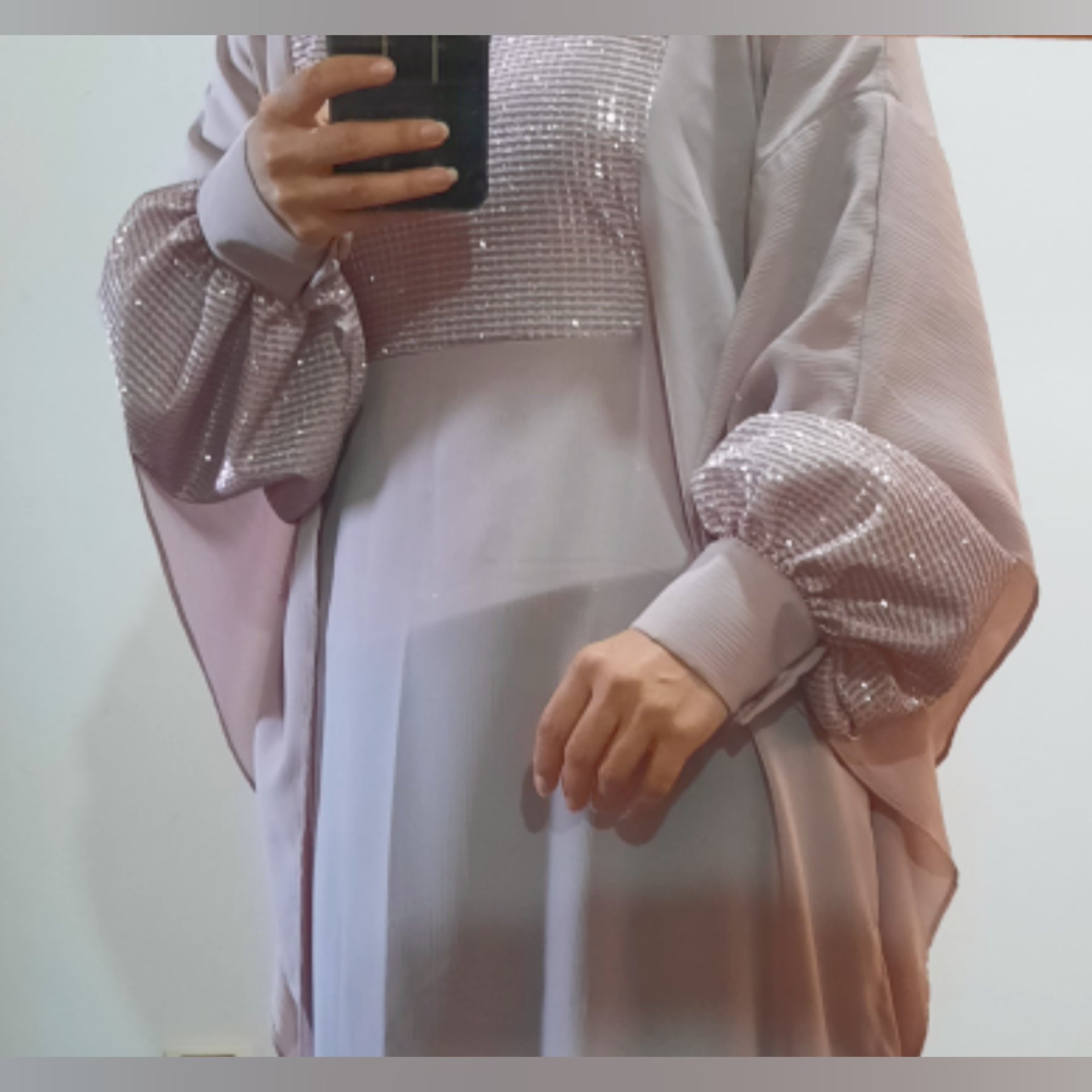 مانتو عبای نجلا صورتی فری سایز