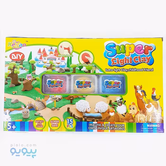 گل جادویی 15 رنگ مدل Super Light Clay