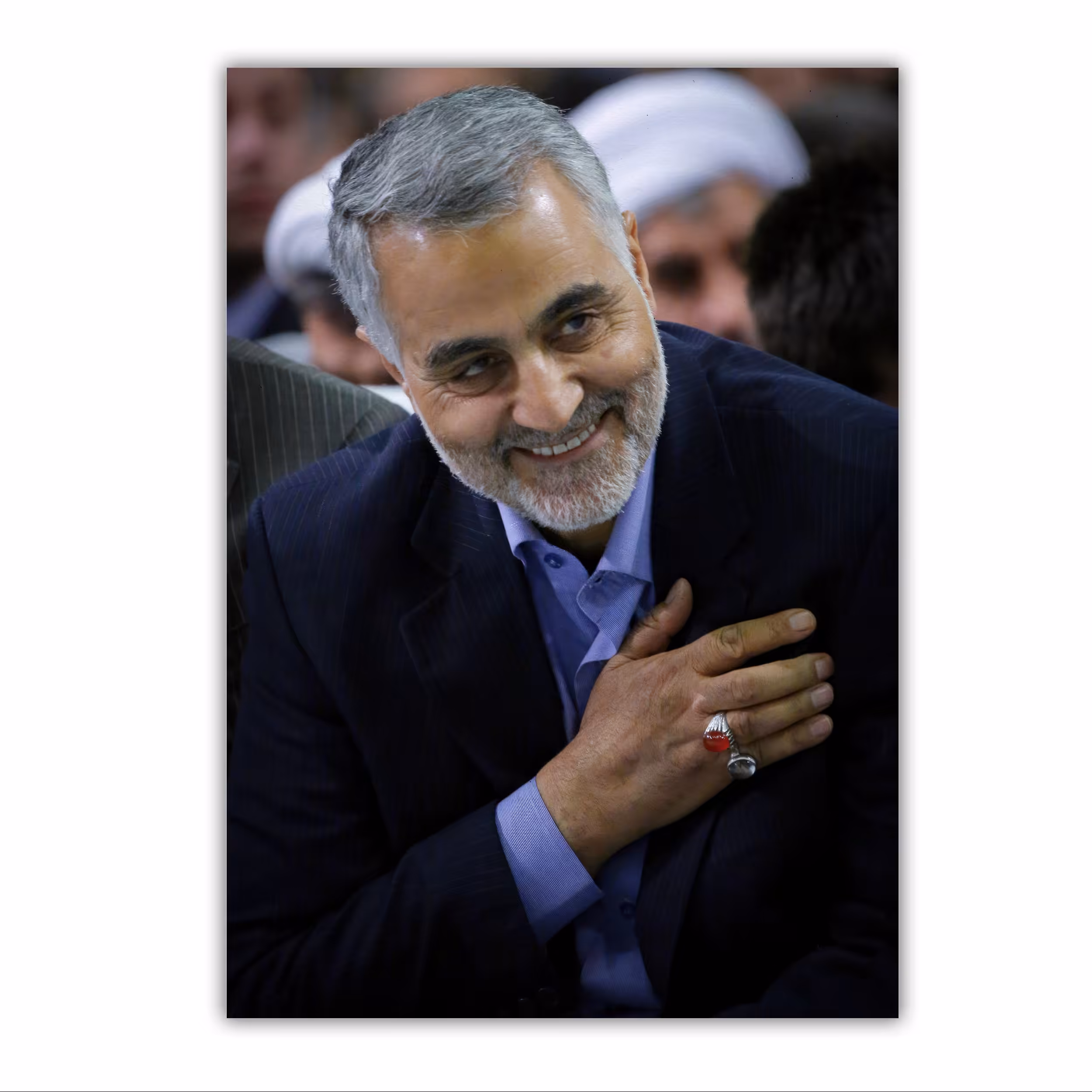 تابلو شاسی مدل سردار شهید حاج قاسم سلیمانی سایز 14 در 20 کد 34