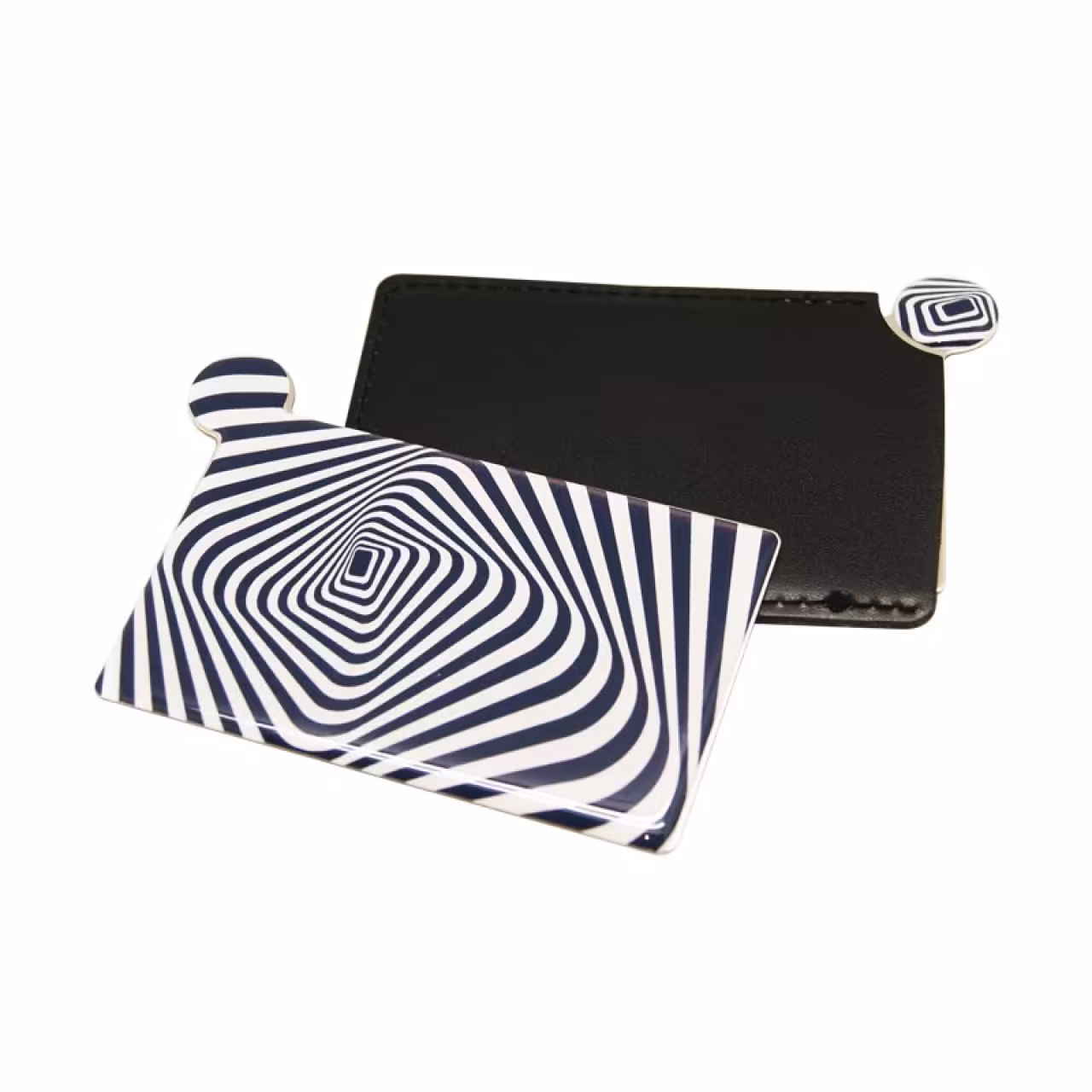 آینه نشکن لوکس به همراه کیف چرمی سورمه ای سفید