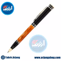 خودکار پیرکاردین مدل Neptun طرح نیمه مشکی قهوه ای مرمری گیره زرد