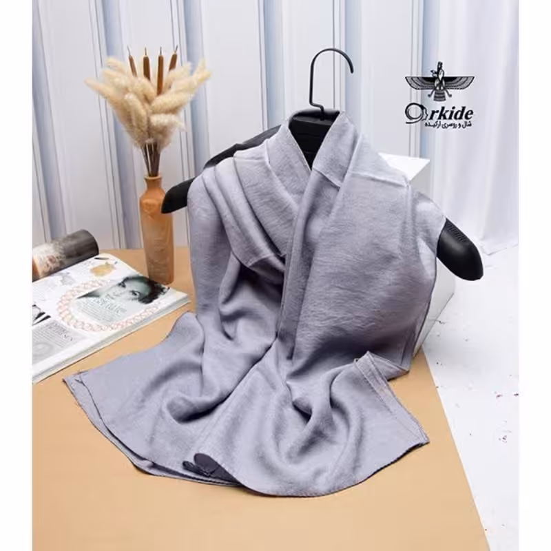 شال نخی اسلپ برند ارکیده طوسی روشن ابعاد 190در72