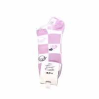 جوراب ساق کوتاه اسپرت طرح شطرنجی سفید صورتی