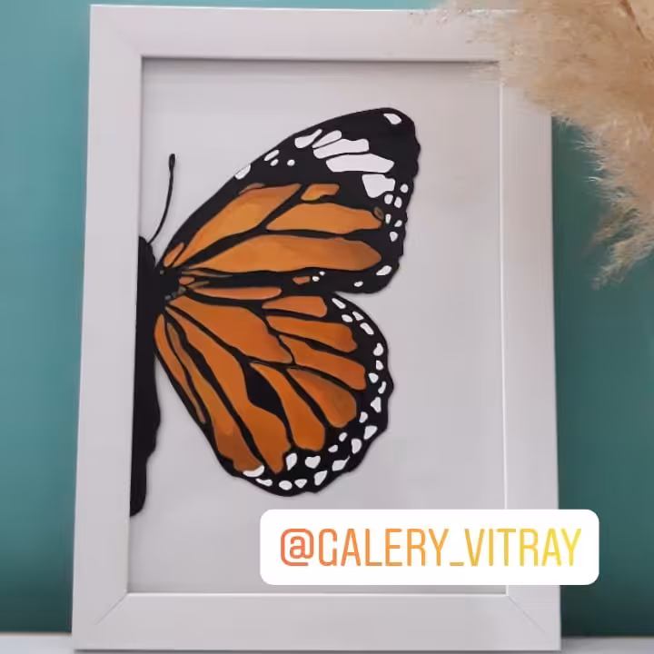 تابلو ویترای طرح پروانه