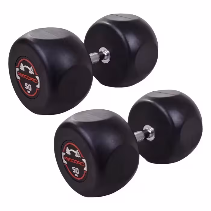 دمبل گرد 50 کیلویی استپ دار Record بسته 2 عددی