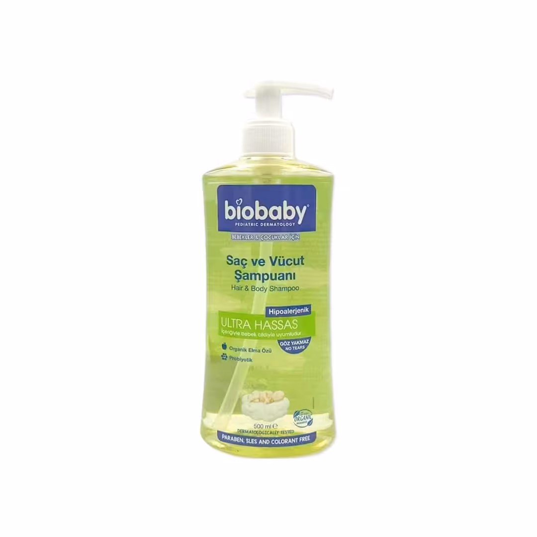 شامپو سر و بدن ارگانیک ضد حساسیت بیو بیبی biobaby | فروشگاه ارس ترک
