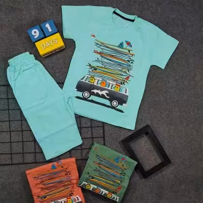 تیشرت شلوارک پسرانه طرح ون کد 5806