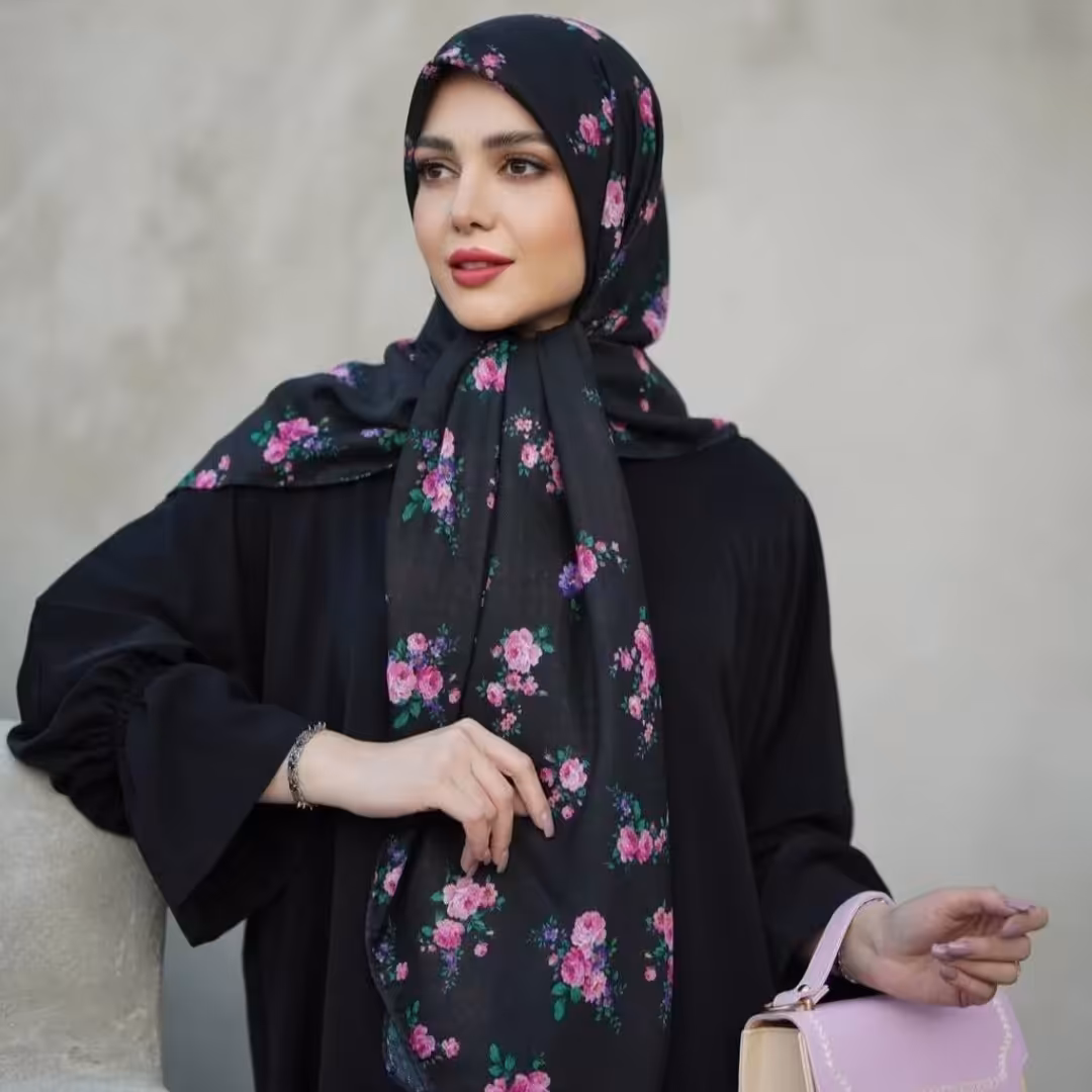 روسری نخی گارزا باگلهای بهاری(ارسال رایگان)