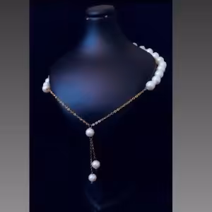 گردنبند استیل و مروارید طرح پرنسس