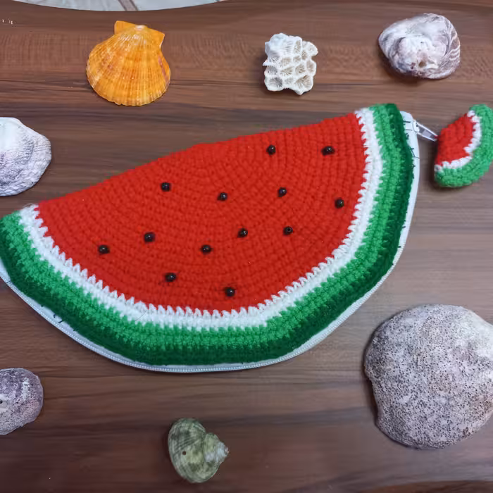 جامدادی بافتنی طرح هندوانه