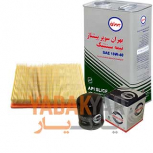 روغن موتور پراید 10W40 بهران سوپر پیشتاز به همراه فیلتر روغن و فیلتر هوای سرکان