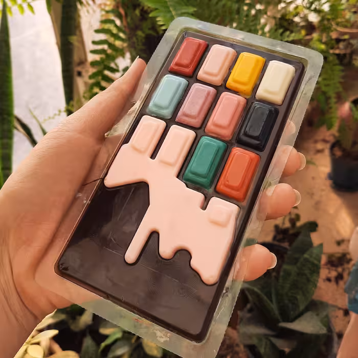 شکلات تبلتی دستساز  ترکیبی(ترکیب شکلات تلخ و شکلات رنگی)