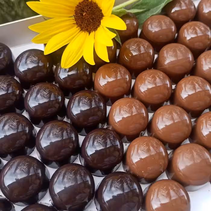 شکلات خرمایی بُن بُن  500 گرمی تهیه شده از هِل و دارچین و خرمای کبکاب درجه یک خشت