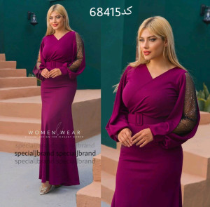 پیراهن مهمانی زنانه کرپ مدل آلیش
