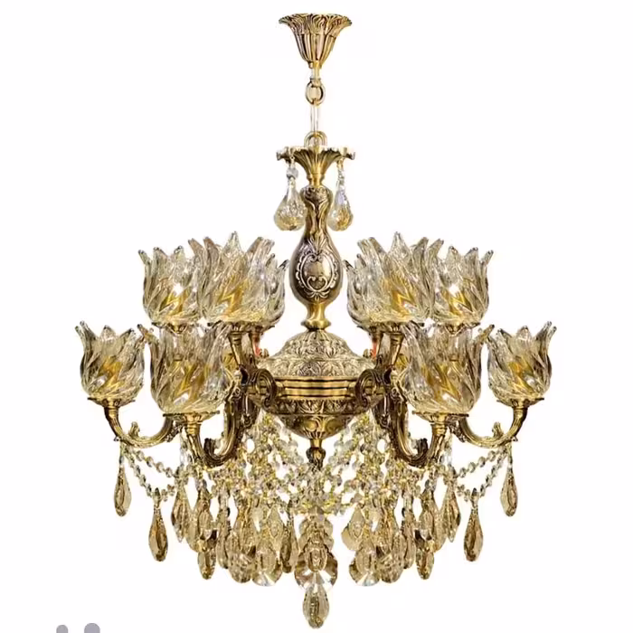 لوستر  برنز . برنجی . 12شعله.  6شاخه.  ارسال رایگان 