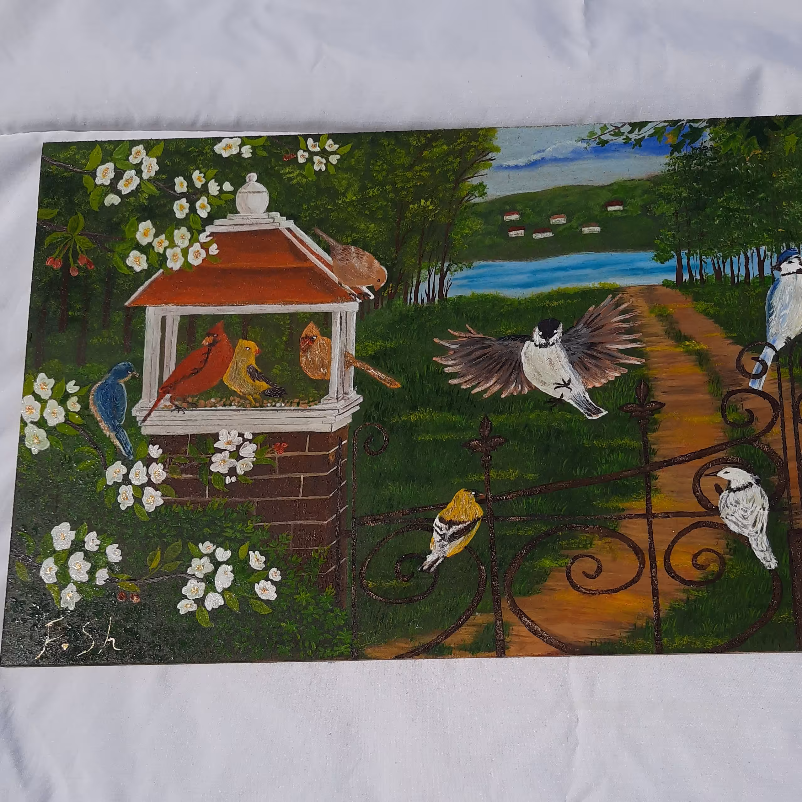 تابلو نقاشی منظره پرنده