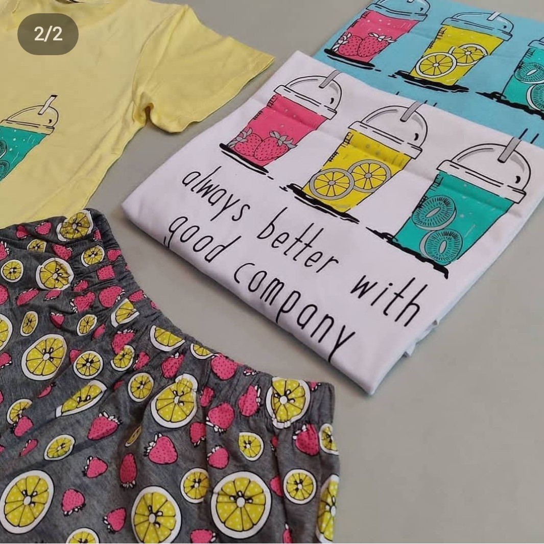 تیشرت کراپ و شورتک نخ پنبه درجه یک رنگ آبی و سفیدسایز38تا44