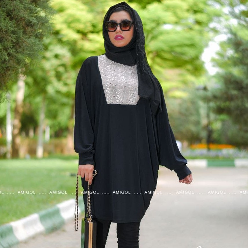 مانتو تونیکی زنانه ، تونیک زنانه ، مانتو جلو بسته، مانتو با خرجکار