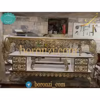 میز تلویزیون برنزی چهار کشو طاووس