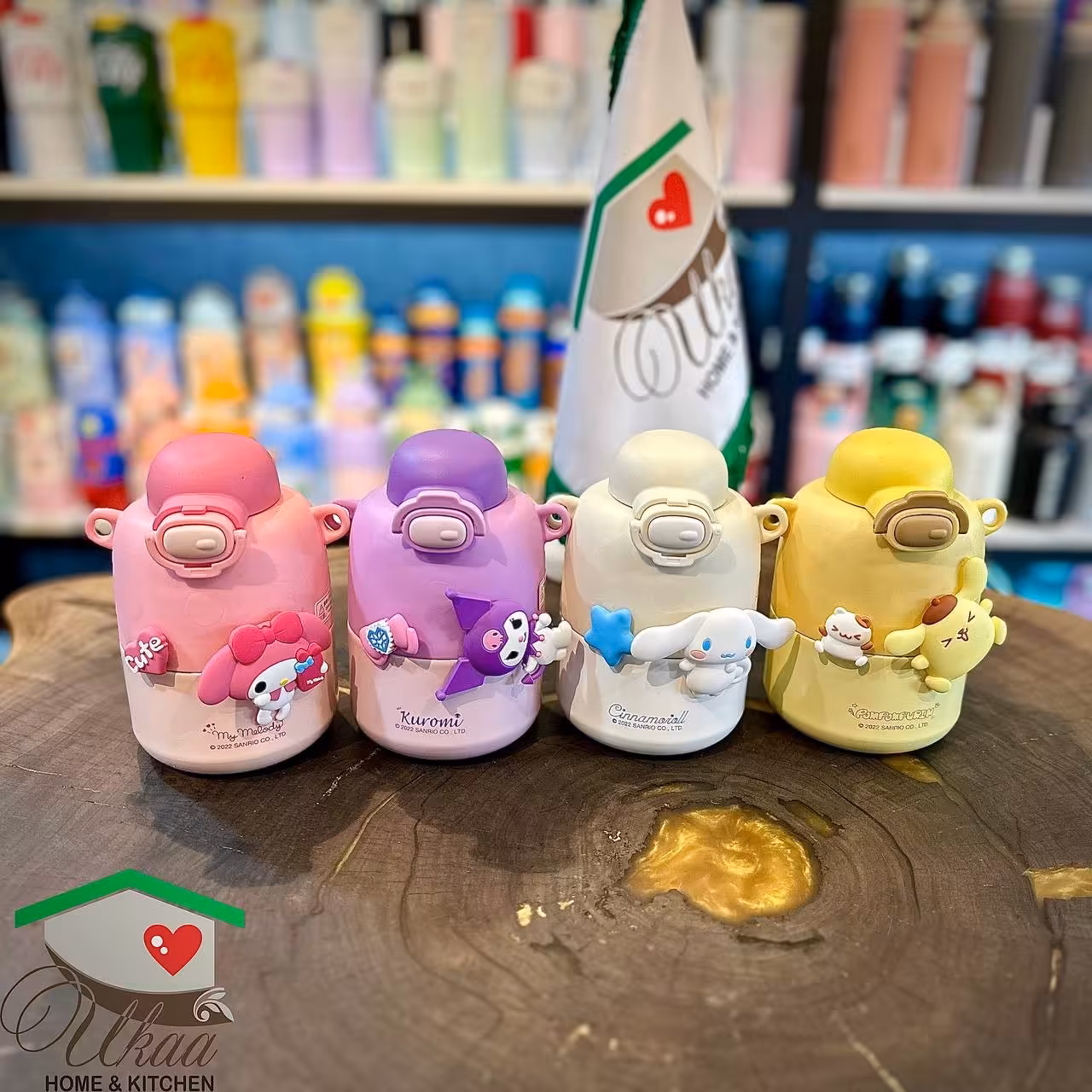  فلاسک kuromi استیل 316 نی دار  بند دار حجم 480 میل