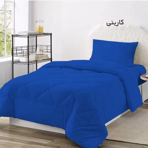 سرویس روتختی چیداری مدل تک رنگ یک نفره سه تکه رنگ کاربنی عرض 120