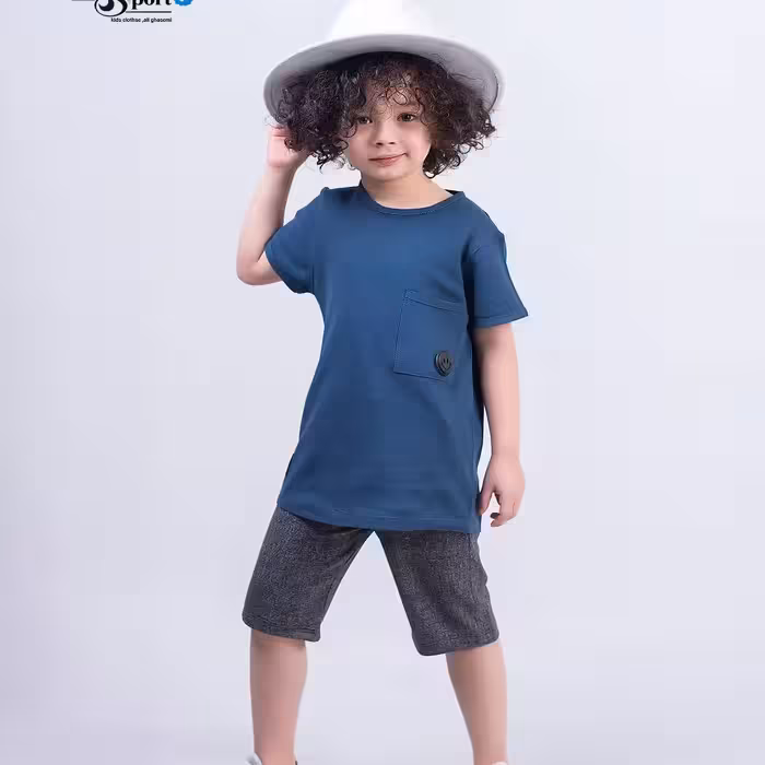 ست تیشرت شلوارک اسپرت سرانه جنس نخ پنبه در 4 رنگ شاد و 4 سایز