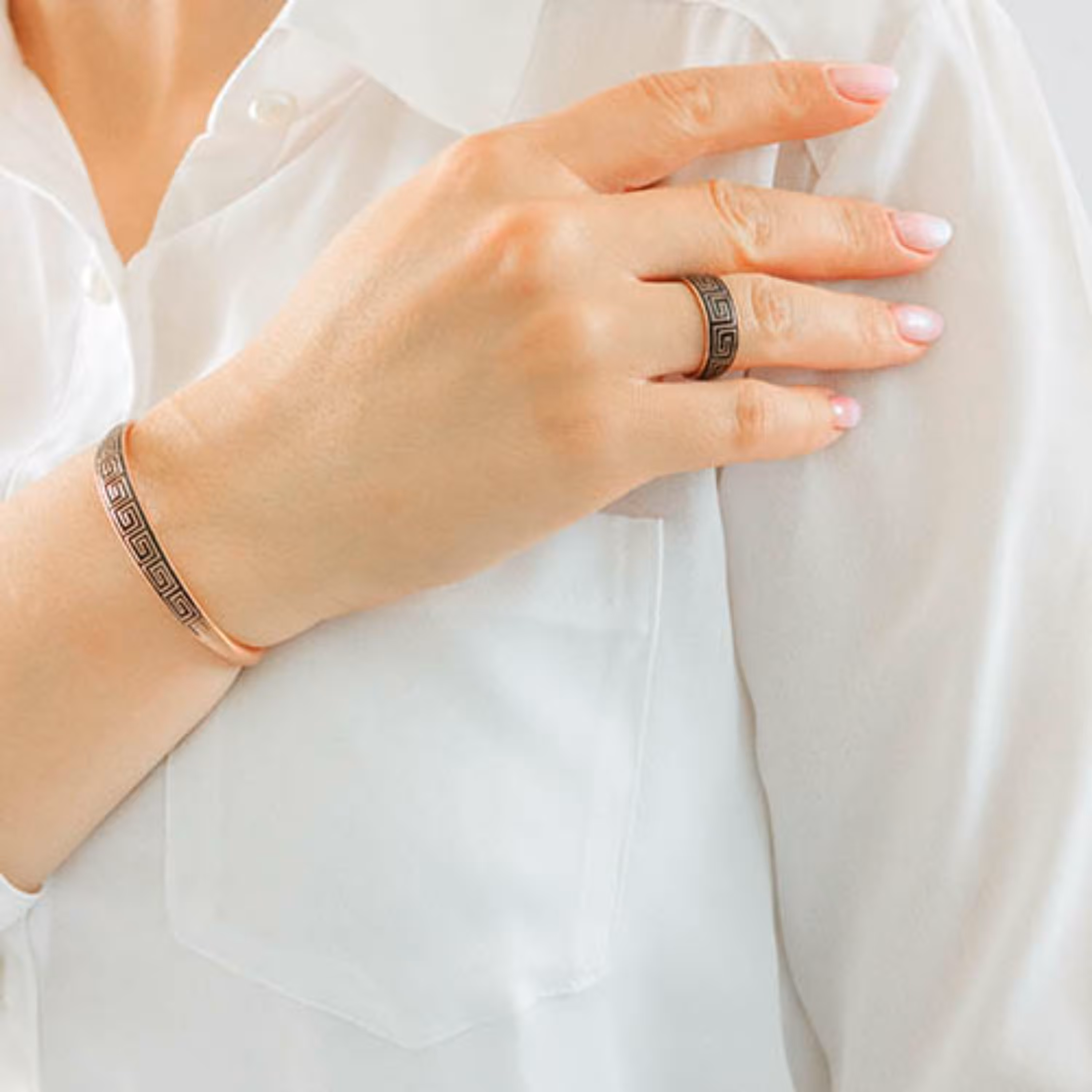 نیم ست مسی زنانه و دخترانه نخل قلم کد 328