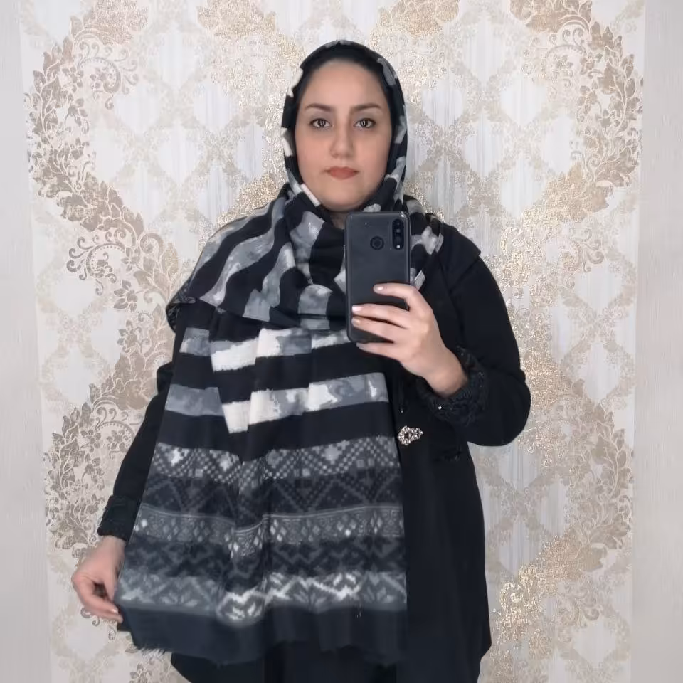 شال موهر مشکی طوسی