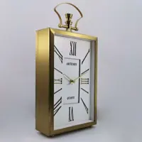 ساعت رومیزی موتور آرام گرد فلزی برند ارتمیس کد 2031 در دورنگ طلایی و نقره ای 