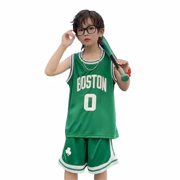پیراهن و شورت بسکتبالی بچه گانه بوستون سلتیک سبز