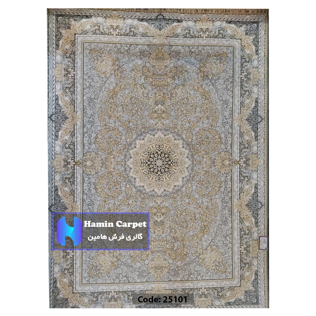 فرش 9 متری 1200 شانه تراکم 3600 نخ اکلریک گل برجسته کد AR25101