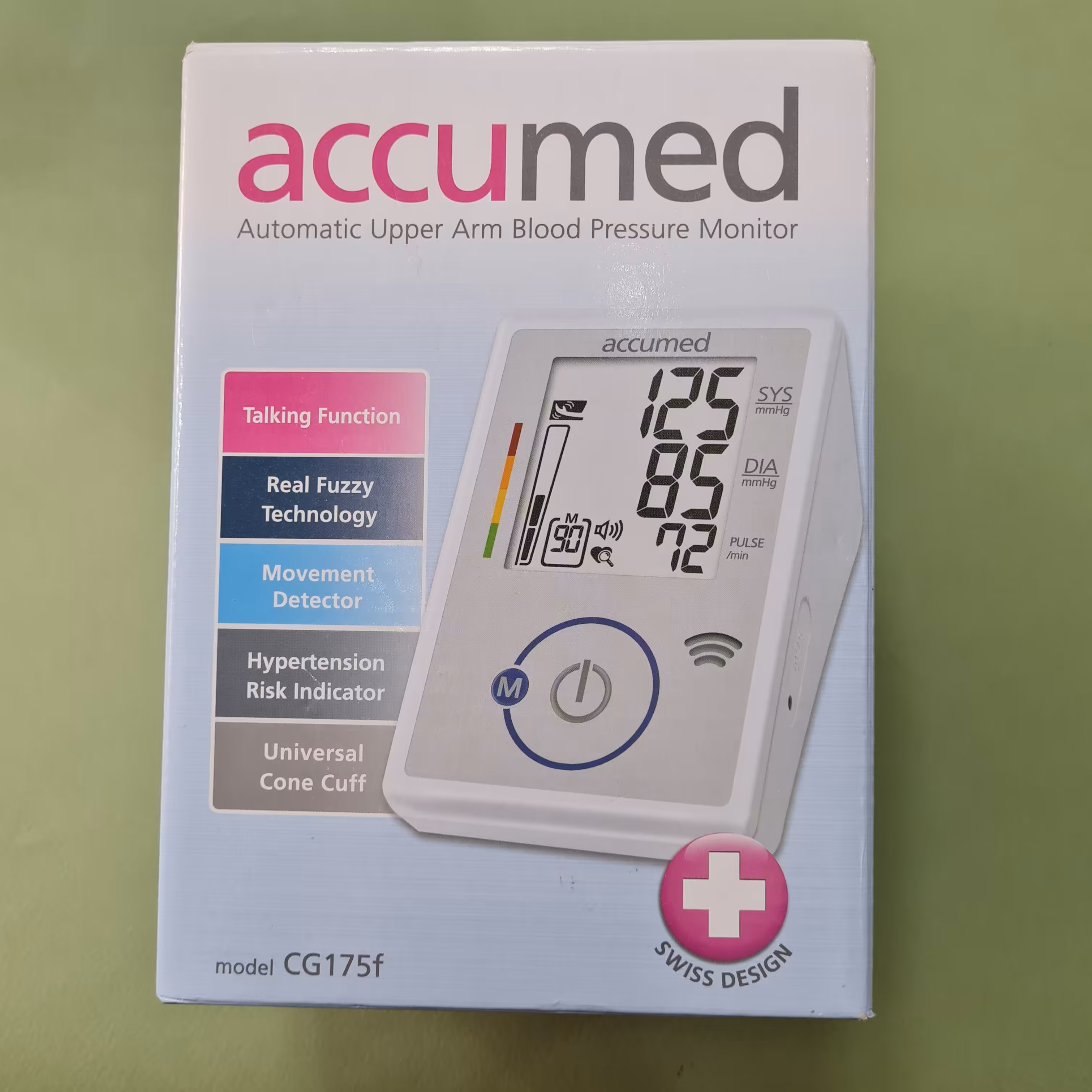 فشارسنج دیجیتال آکومد مدل CG175f سخنگو با کاف بزرگ