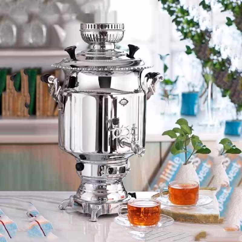 سماور گازی عالی نسب مدل آتریس سیمین 6 لیتری  پیلوت دار