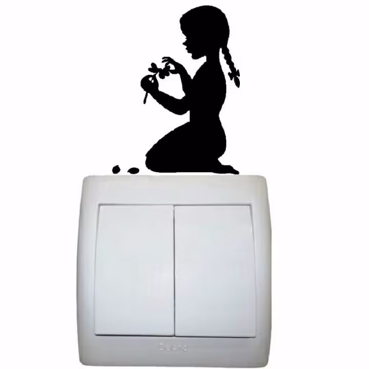 استیکر کلید و پریز طرح دخترک آرزو ها