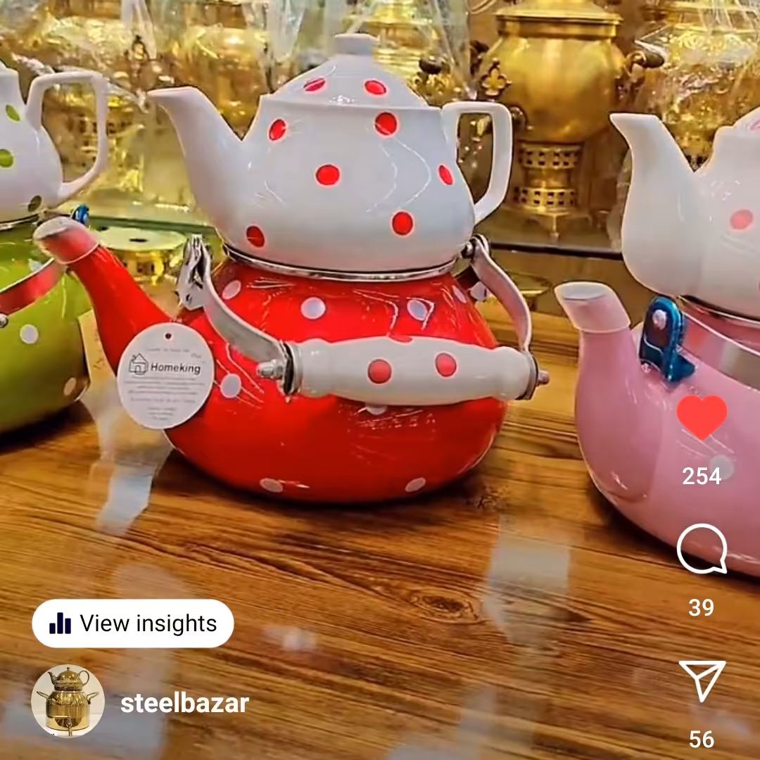 کتری قوری لعابی خارجی گنجایش 3لیتر