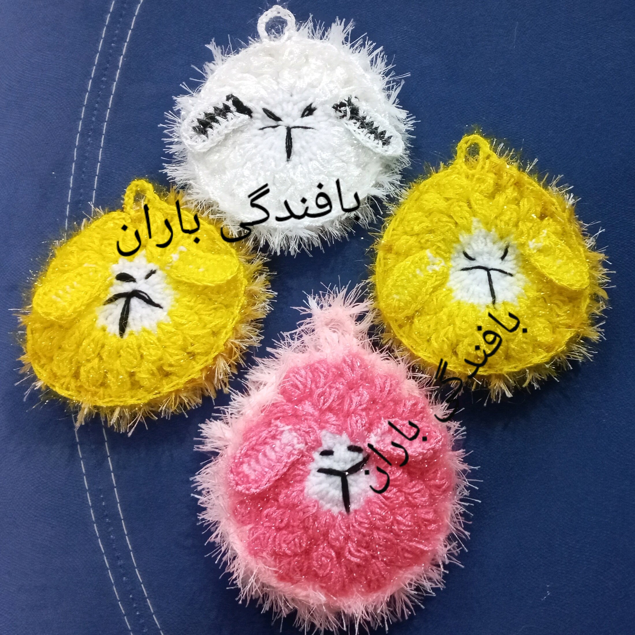 اسکاچ های طرح بع بعی کاموا سوزنی و یوموش سبک و نرم مخصوصه ظروف تفلون وطرف چینی