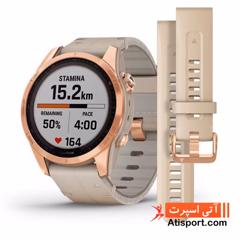 ساعت مالتی اسپرت گارمین Fenix 7S Sapphire Solar Edition Rose Gold کد 253935